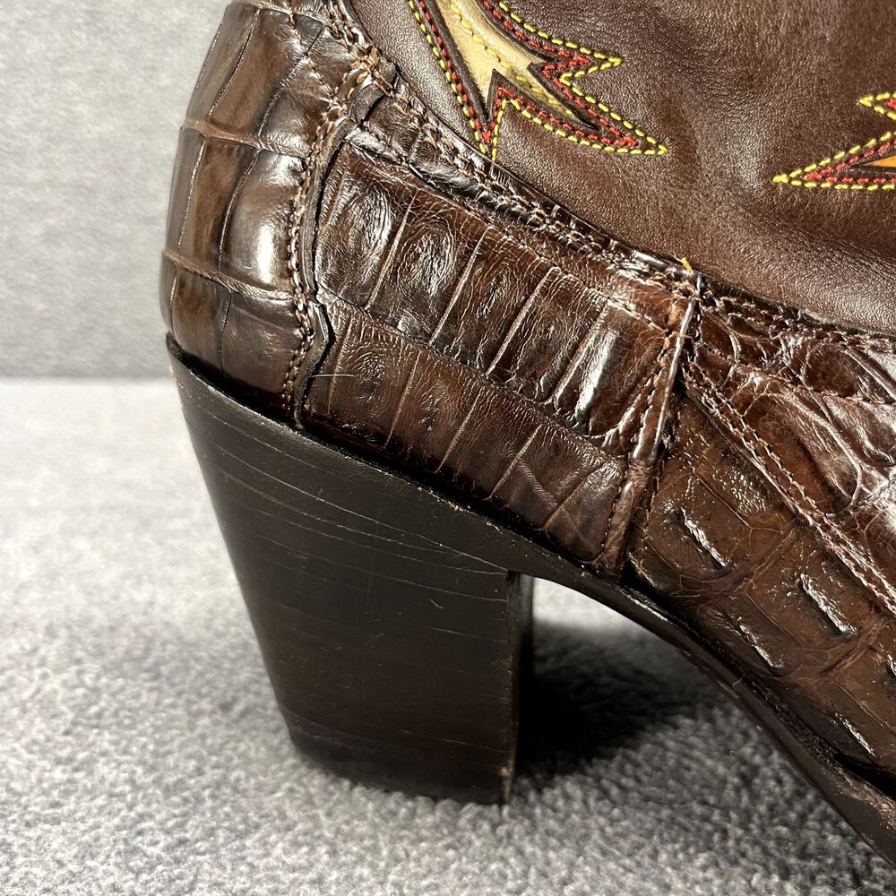 Frye Boots Womens 8.5 B Hope Limited Edition Brown Floral Embroidery Western - Picture 3 of 16